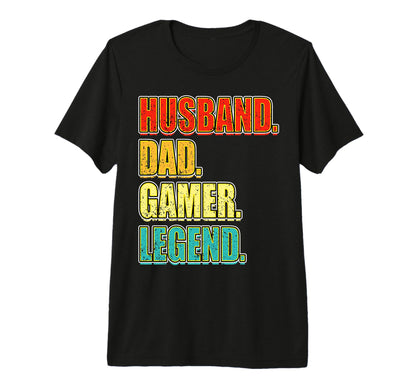 Husband Dad Gamer Legend Fathers Day T-Shirt - Graphic Print for Adults - T-Shirt, Sweatshirt, Hoodie