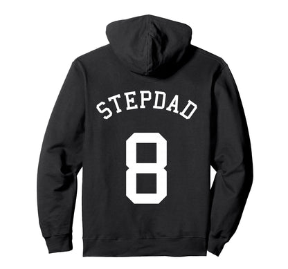 Stepdad Team Uniform No 8 Baseball Hoodie - Aesthetic Graphic Men Women - T-Shirt, Sweatshirt, Hoodie