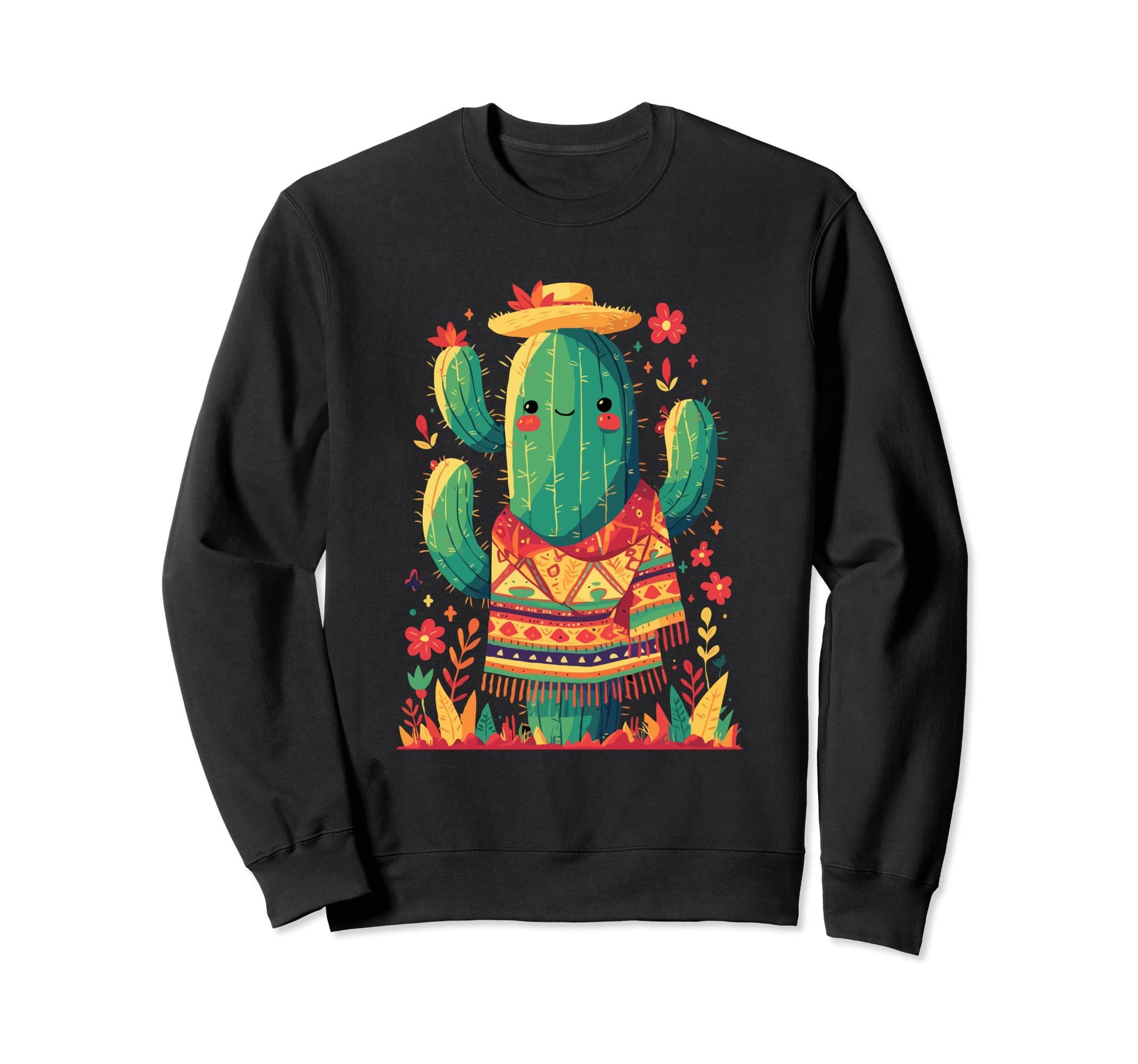 Cactus Serape Succulent Plant Sweatshirt - Minimalist Print for Adults - T-Shirt, Sweatshirt, Hoodie