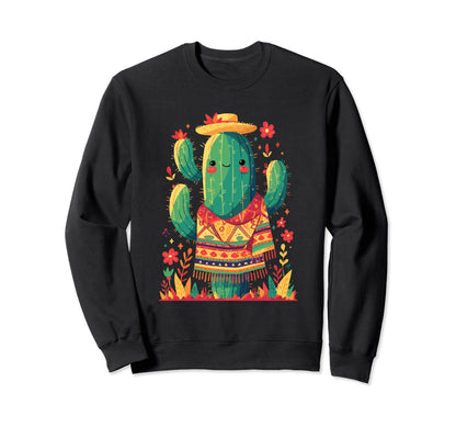 Cactus Serape Succulent Plant Sweatshirt - Minimalist Print for Adults - T-Shirt, Sweatshirt, Hoodie