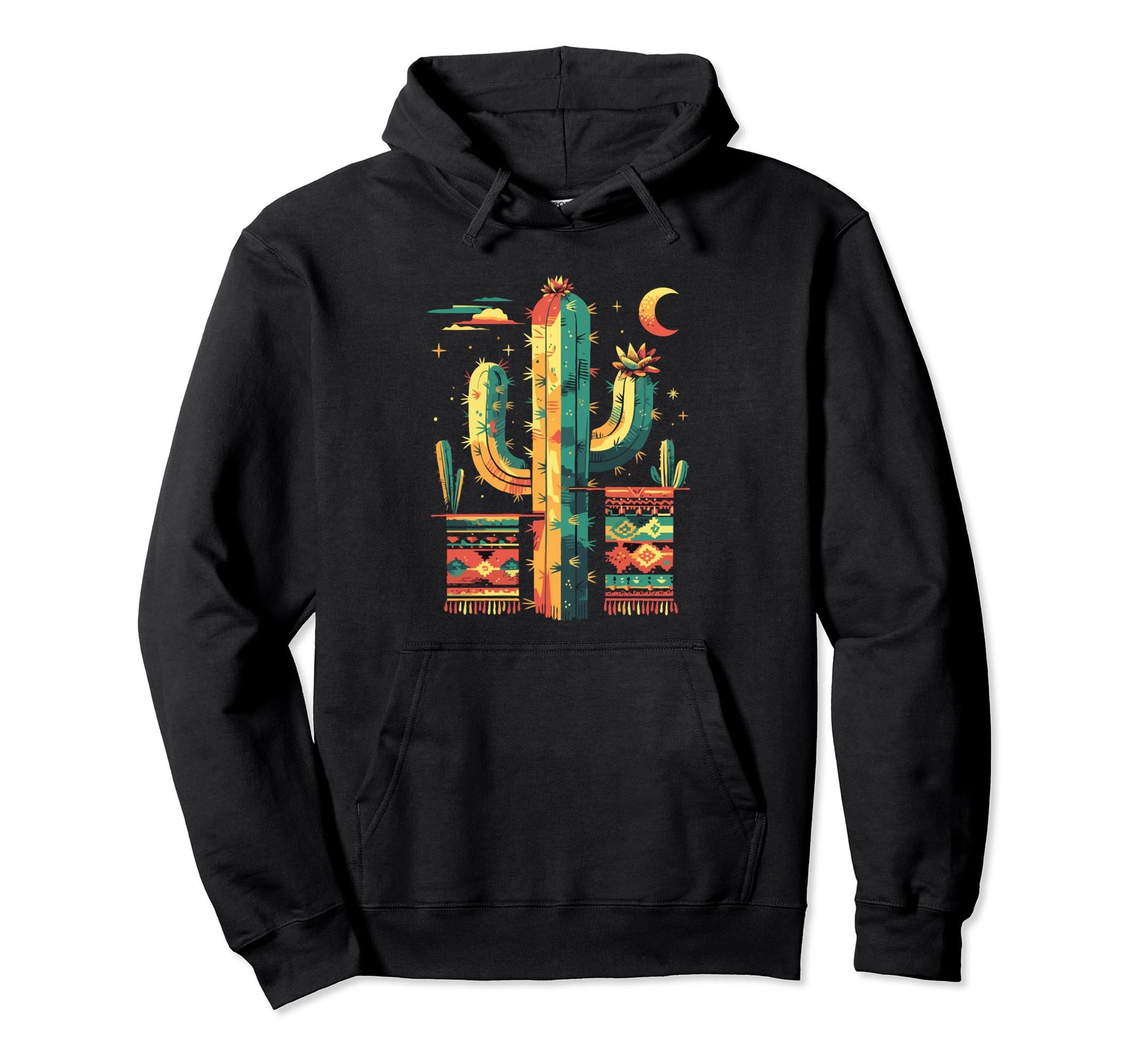 Cactus Serape Succulent Plant Cacti Hoodie - Aesthetic Graphic Unisex - T-Shirt, Sweatshirt, Hoodie