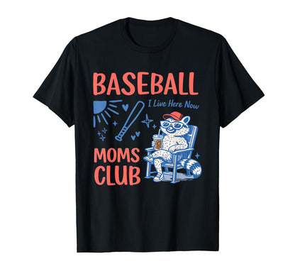 Baseball Moms Club Mothers Day Raccoon T-Shirt - Custom Art Print Unisex - T-Shirt, Sweatshirt, Hoodie