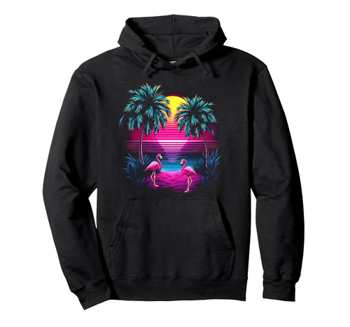 90S Vaporwave Aesthetic Palm Trees 80S Hoodie - Graphic Print Men Women - T-Shirt, Sweatshirt, Hoodie