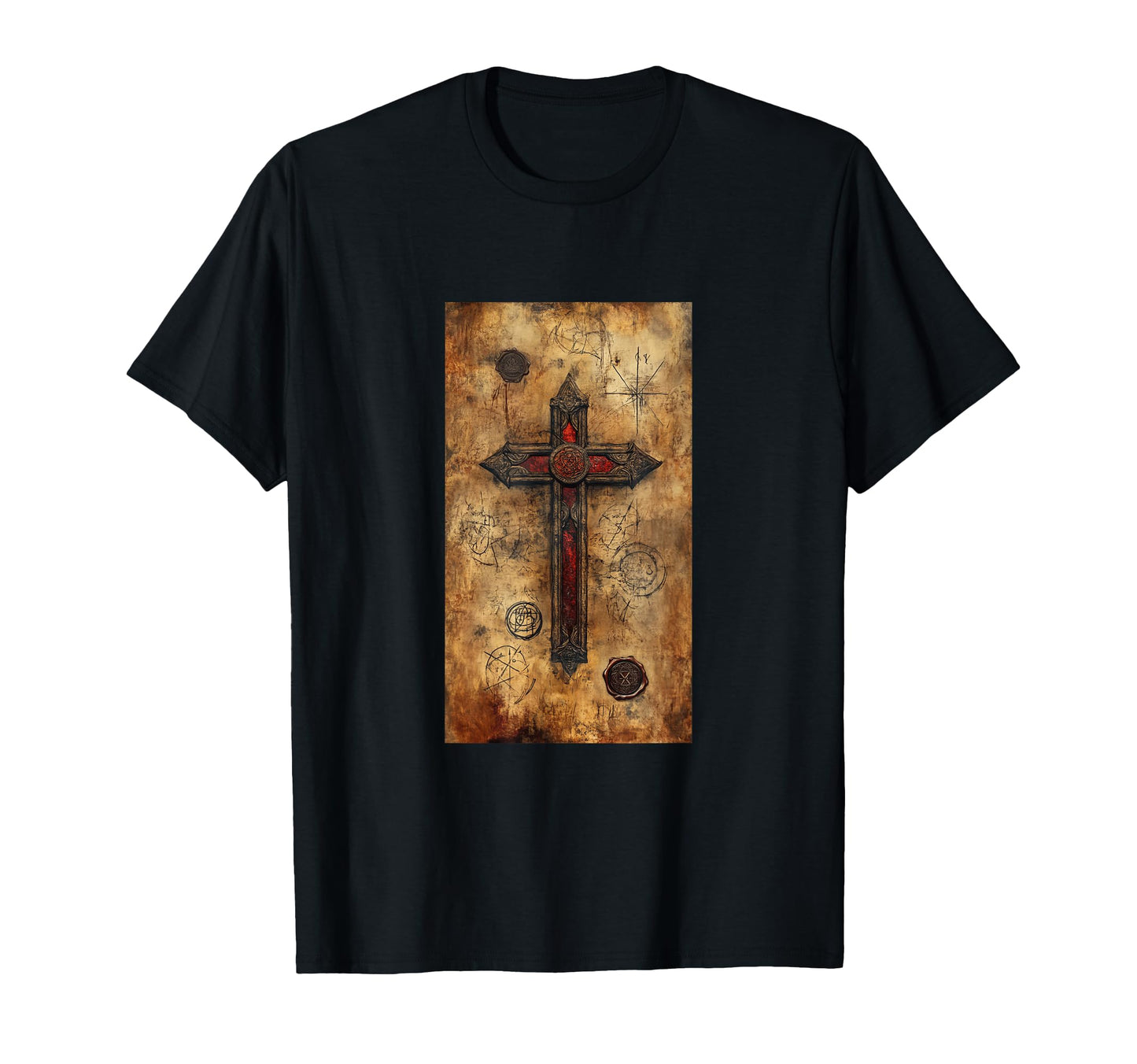 Gothic Cross Grunge Aesthetic Y2K T-Shirt - Minimalist Print for Adults - T-Shirt, Sweatshirt, Hoodie