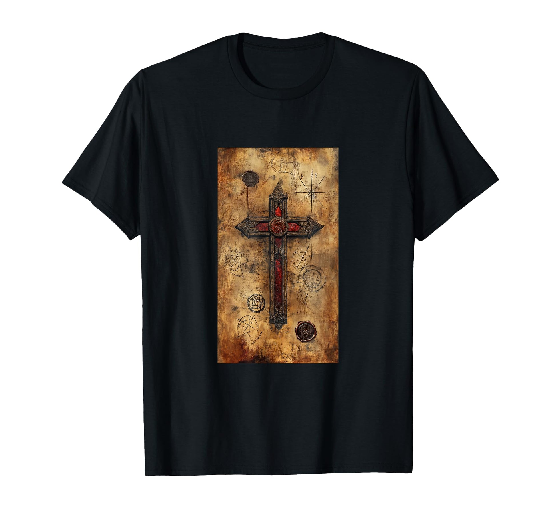 Gothic Cross Grunge Aesthetic Y2K T-Shirt - Minimalist Print for Adults - T-Shirt, Sweatshirt, Hoodie