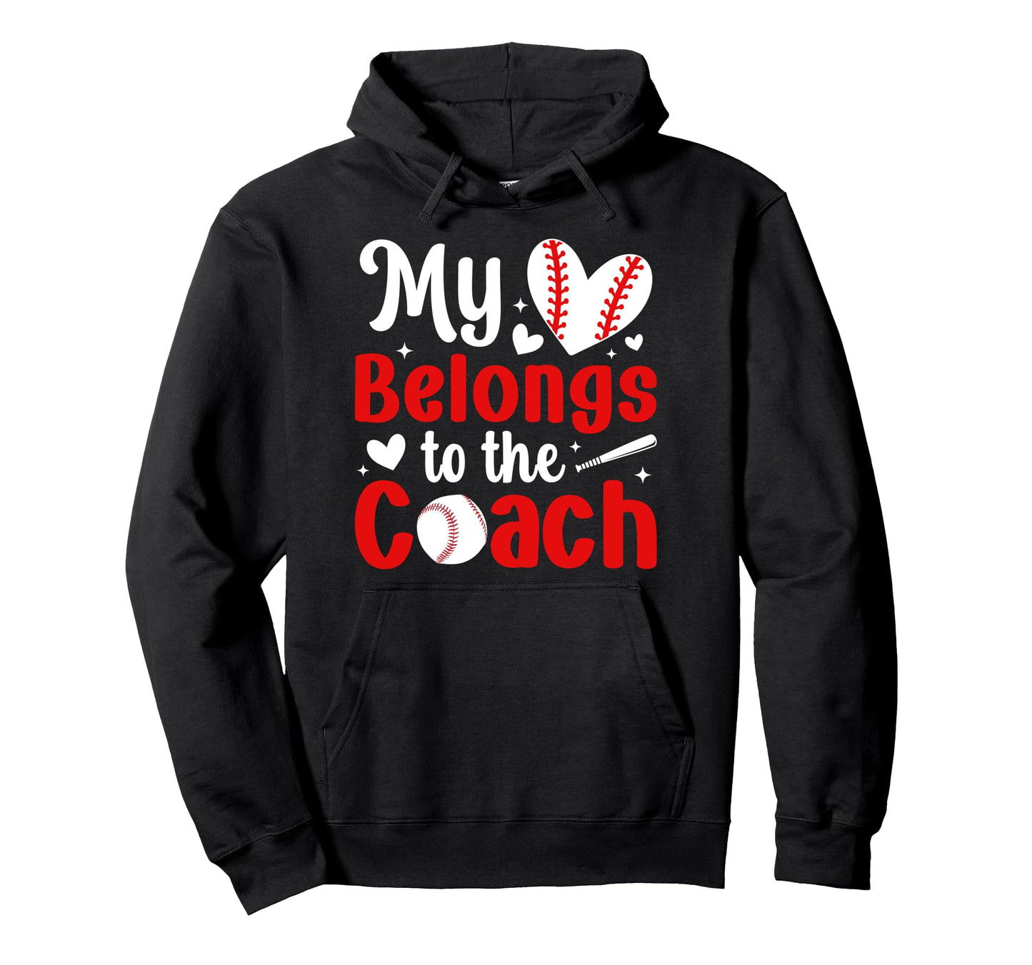 My Heart Baseball Coachs Wife Hoodie - Casual Everyday Wear Unisex - T-Shirt, Sweatshirt, Hoodie