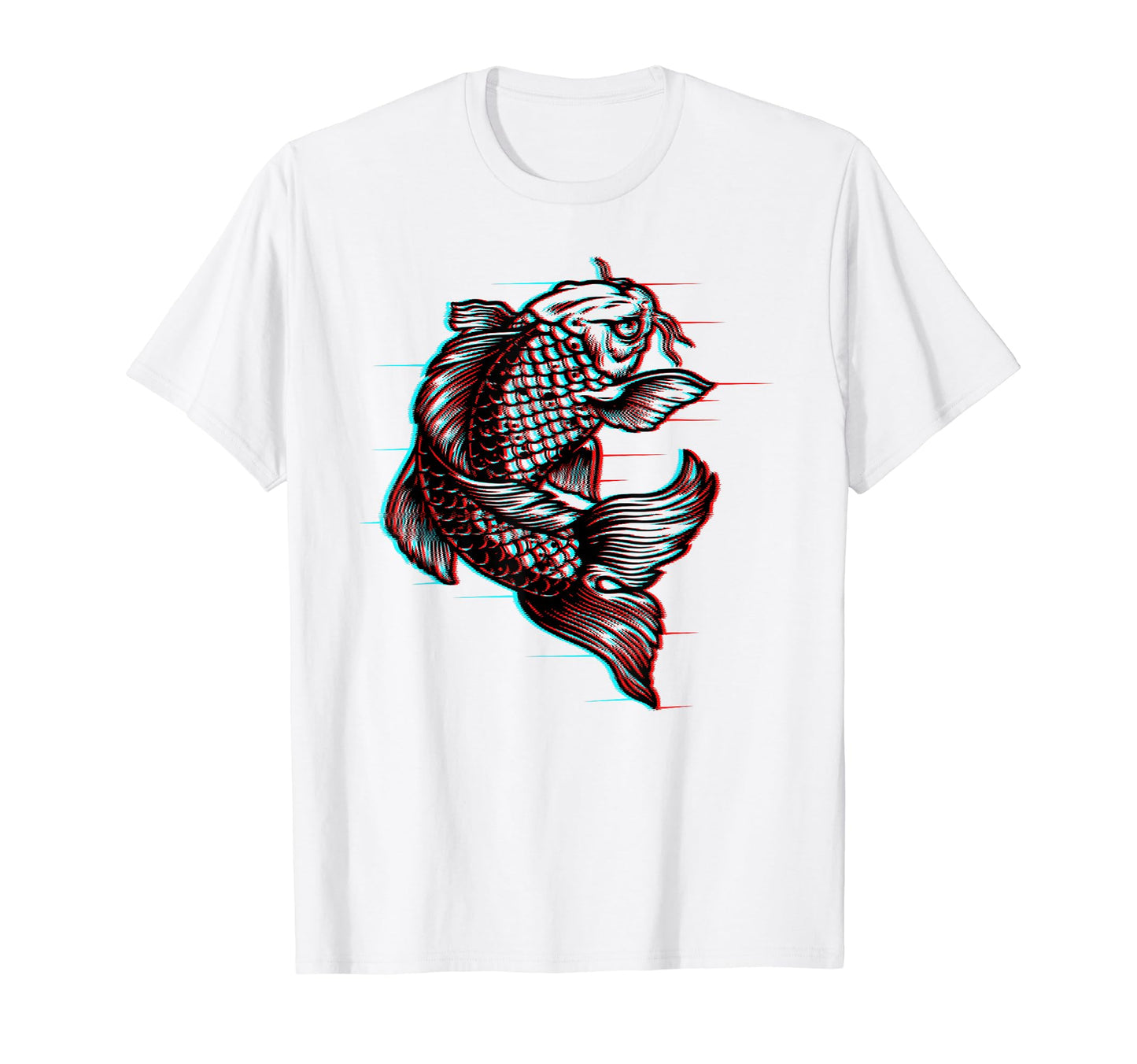Glitch Effect Japanese Koi Fish T-Shirt - Custom Art Print Unisex - T-Shirt, Sweatshirt, Hoodie