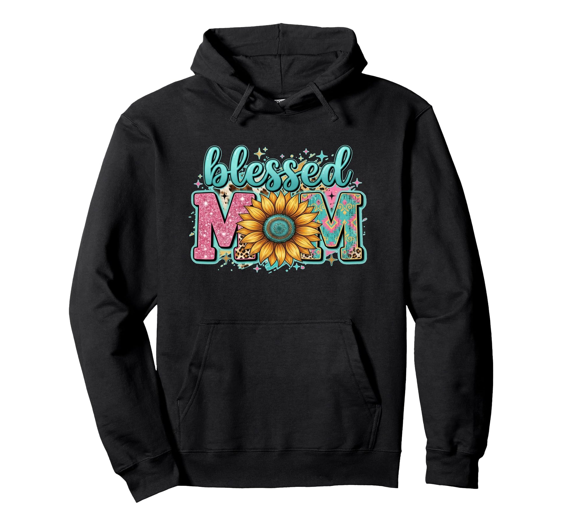 Blessed Mom Sunflower Western Boho Hoodie - Aesthetic Graphic for Adults - T-Shirt, Sweatshirt, Hoodie