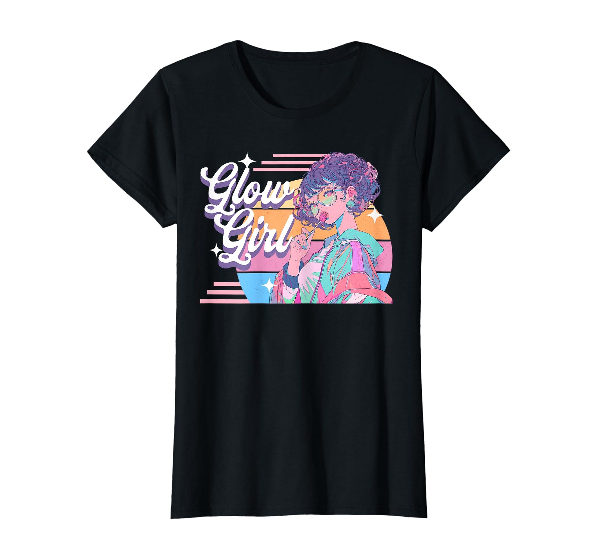 Glow Anime Groovy Vaporwave Aesthetic T-Shirt - Custom Art Print Unisex - T-Shirt, Sweatshirt, Hoodie