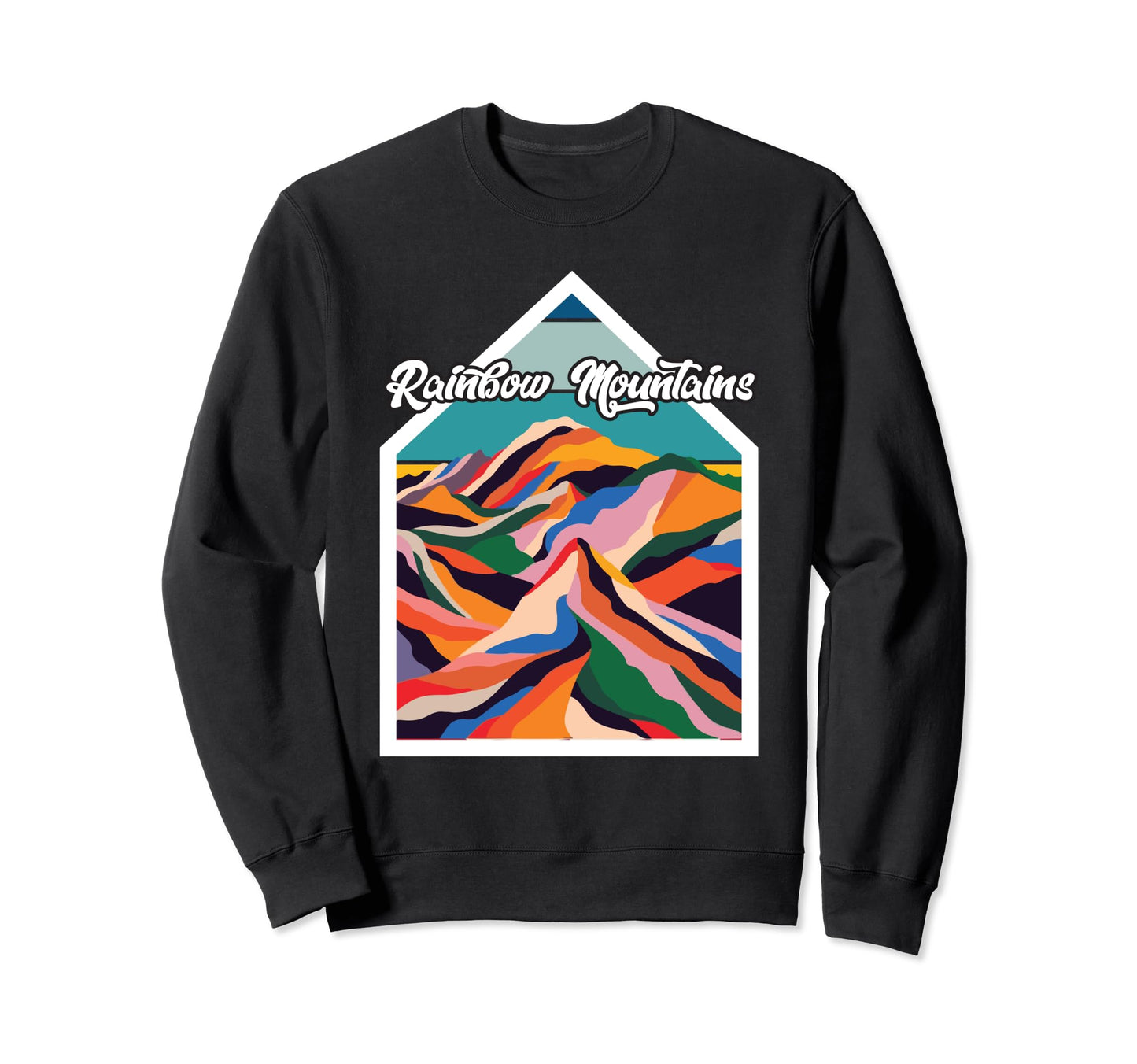 Hiking Rainbow Mountains Peru Sweatshirt - Trendy Graphic for Adults - T-Shirt, Sweatshirt, Hoodie