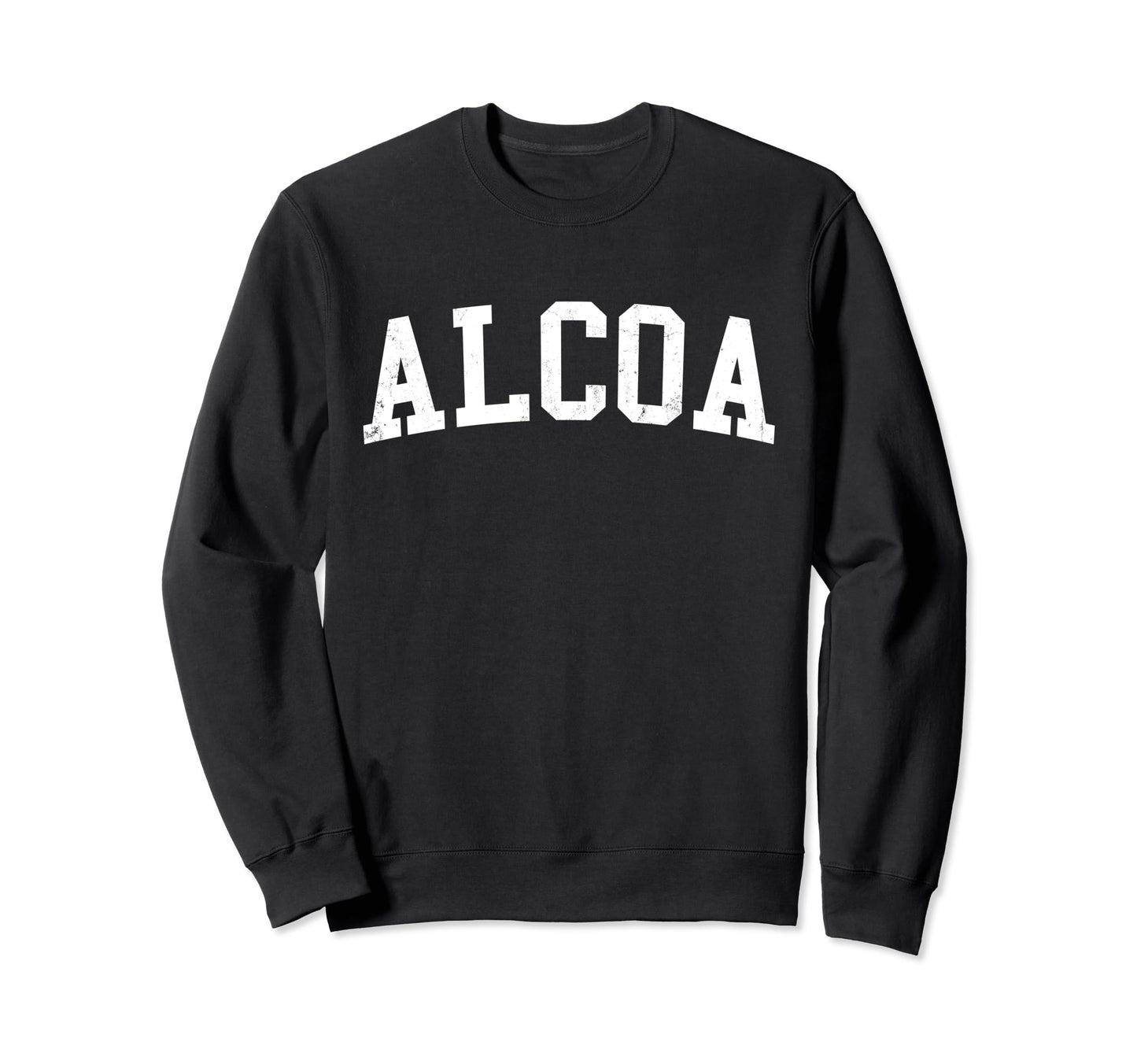 Alcoa Tn Distressed White Varsity Sweatshirt - Graphic Print for Adults - T-Shirt, Sweatshirt, Hoodie