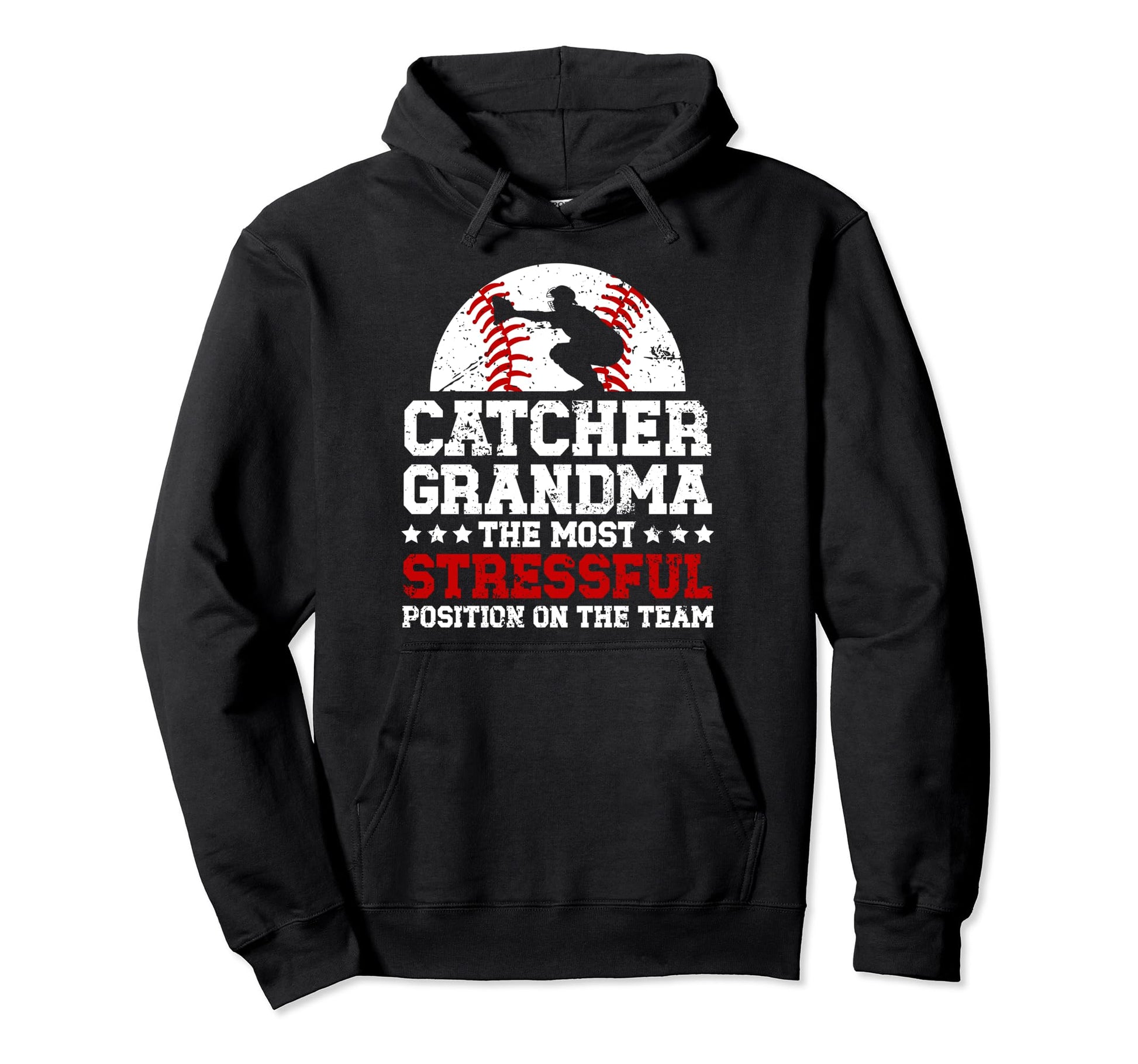 Baseball Catcher Grandma Funny Baseball Hoodie - Unique Graphic for Adults - T-Shirt, Sweatshirt, Hoodie