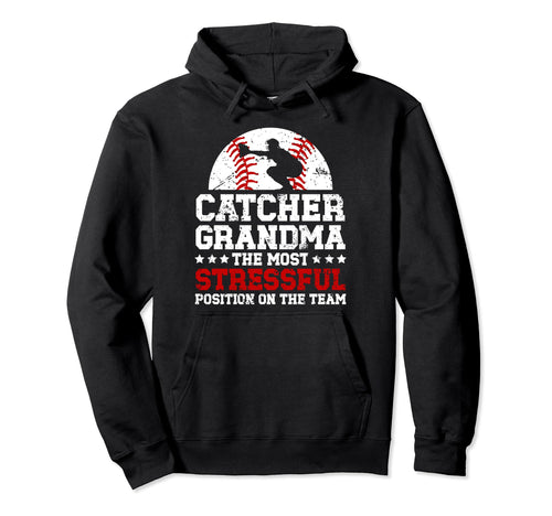 Baseball Catcher Grandma Funny Baseball Hoodie - Unique Graphic for Adults - T-Shirt, Sweatshirt, Hoodie