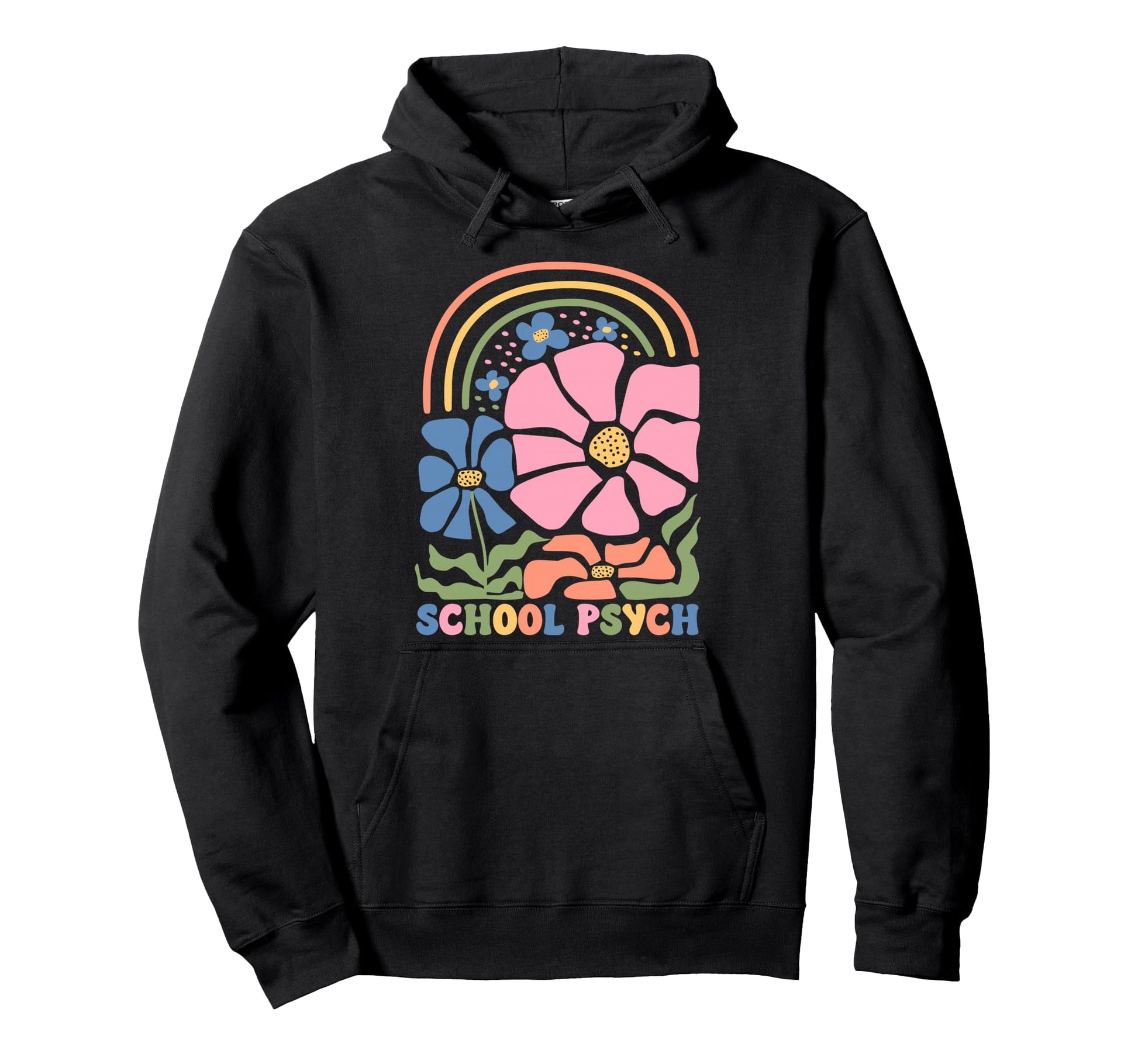 Boho Floral School Psych Teacher Hoodie - Aesthetic Graphic for Adults - T-Shirt, Sweatshirt, Hoodie