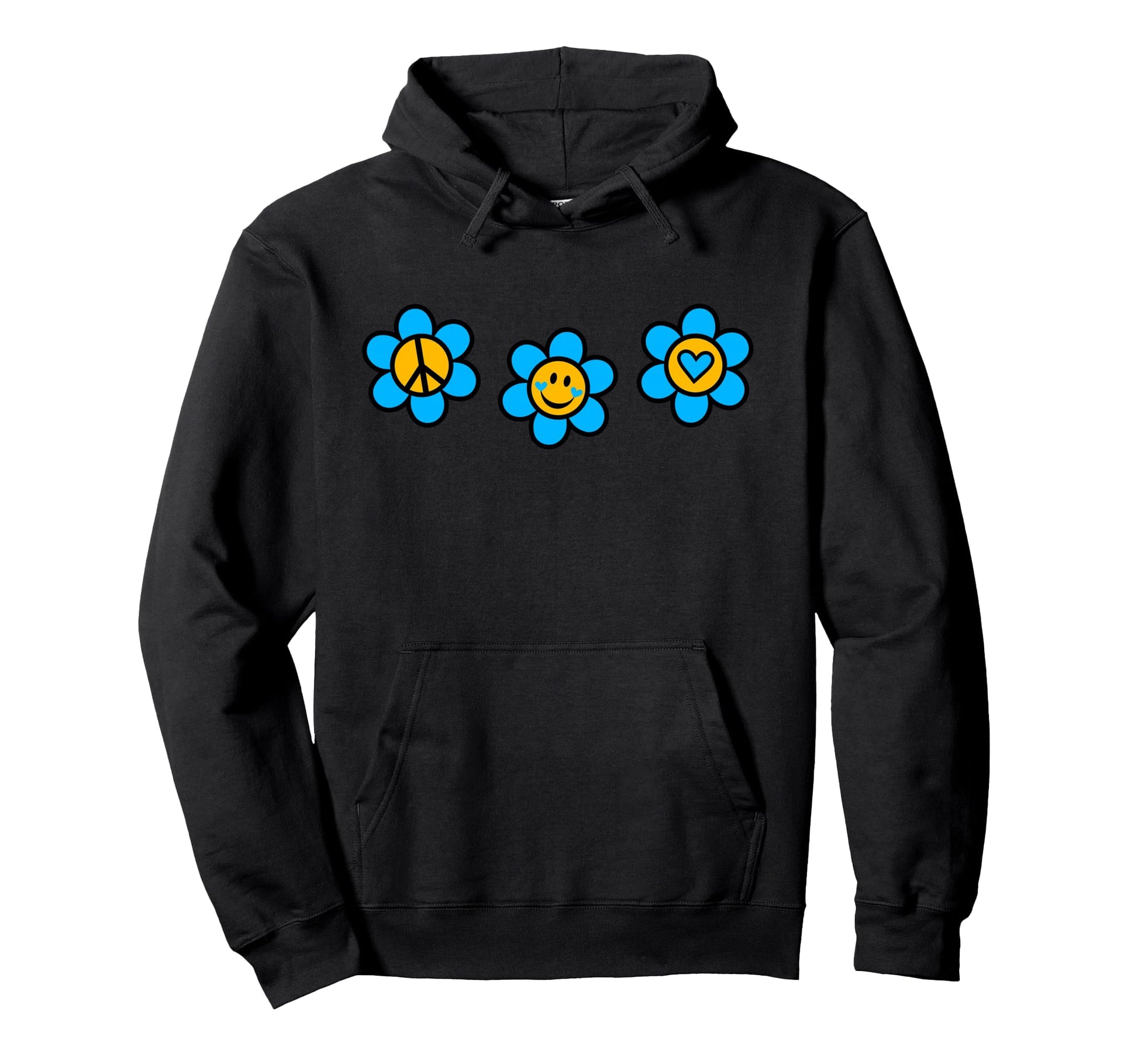 Ukraine Love Peace Sign Hope Smile Flower Hoodie - Graphic Print Men Women - T-Shirt, Sweatshirt, Hoodie