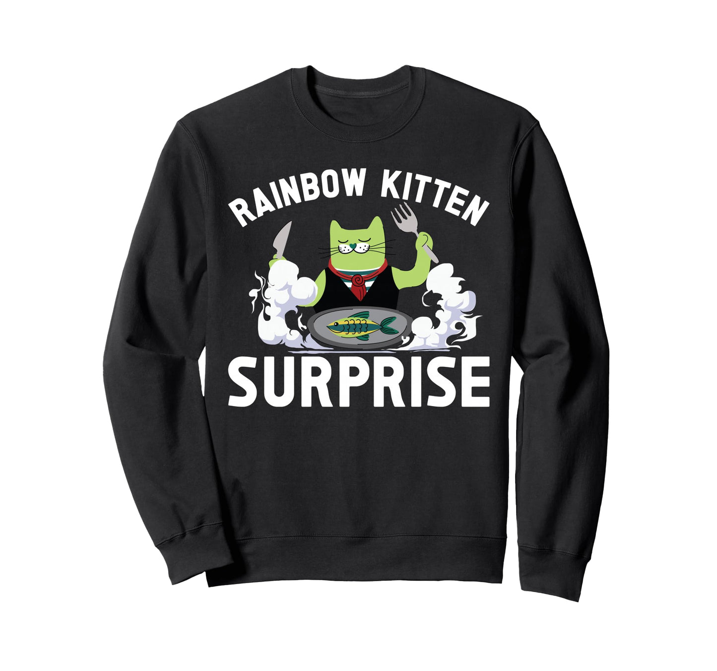 Cats Rainbow Kitten Surprise Eat Sweatshirt - Aesthetic Graphic Men Women - T-Shirt, Sweatshirt, Hoodie
