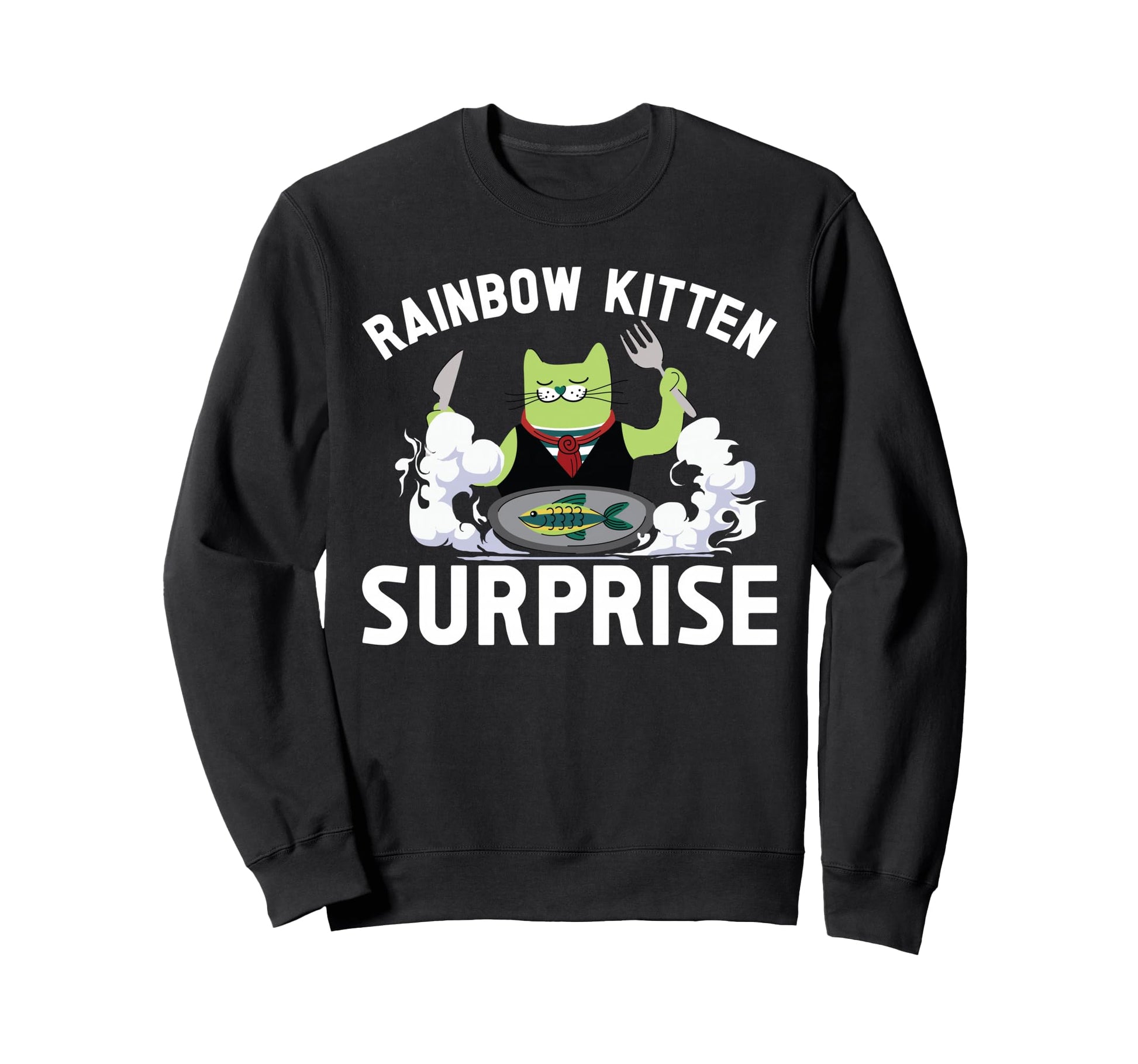 Cats Rainbow Kitten Surprise Eat Sweatshirt - Aesthetic Graphic Men Women - T-Shirt, Sweatshirt, Hoodie