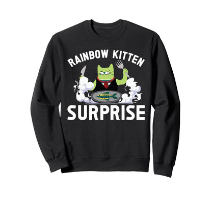 Cats Rainbow Kitten Surprise Eat Sweatshirt - Aesthetic Graphic Men Women - T-Shirt, Sweatshirt, Hoodie
