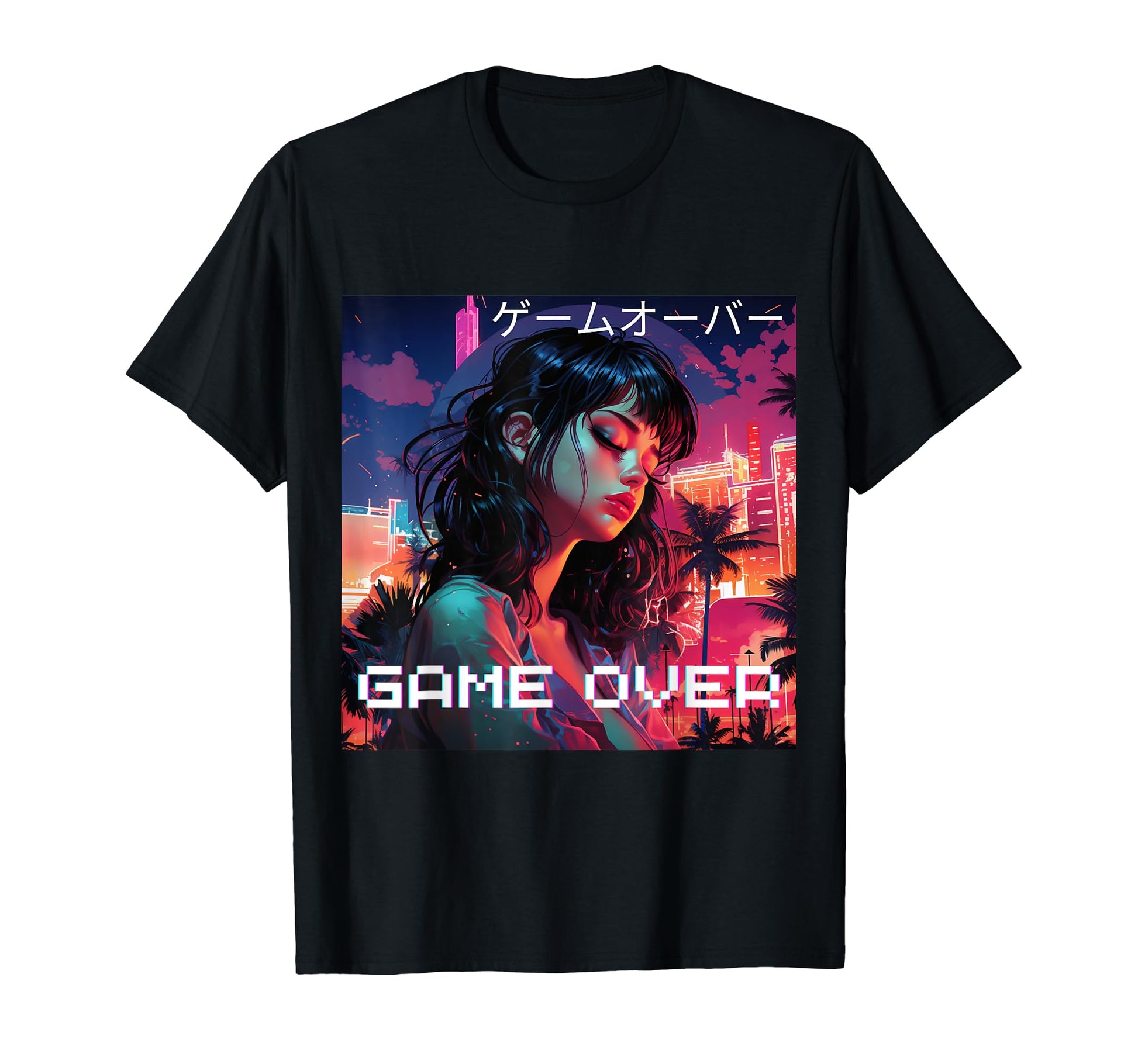 Sad Anime Tears Glittering Vaporwave T-Shirt - Minimalist Print Men Women - T-Shirt, Sweatshirt, Hoodie