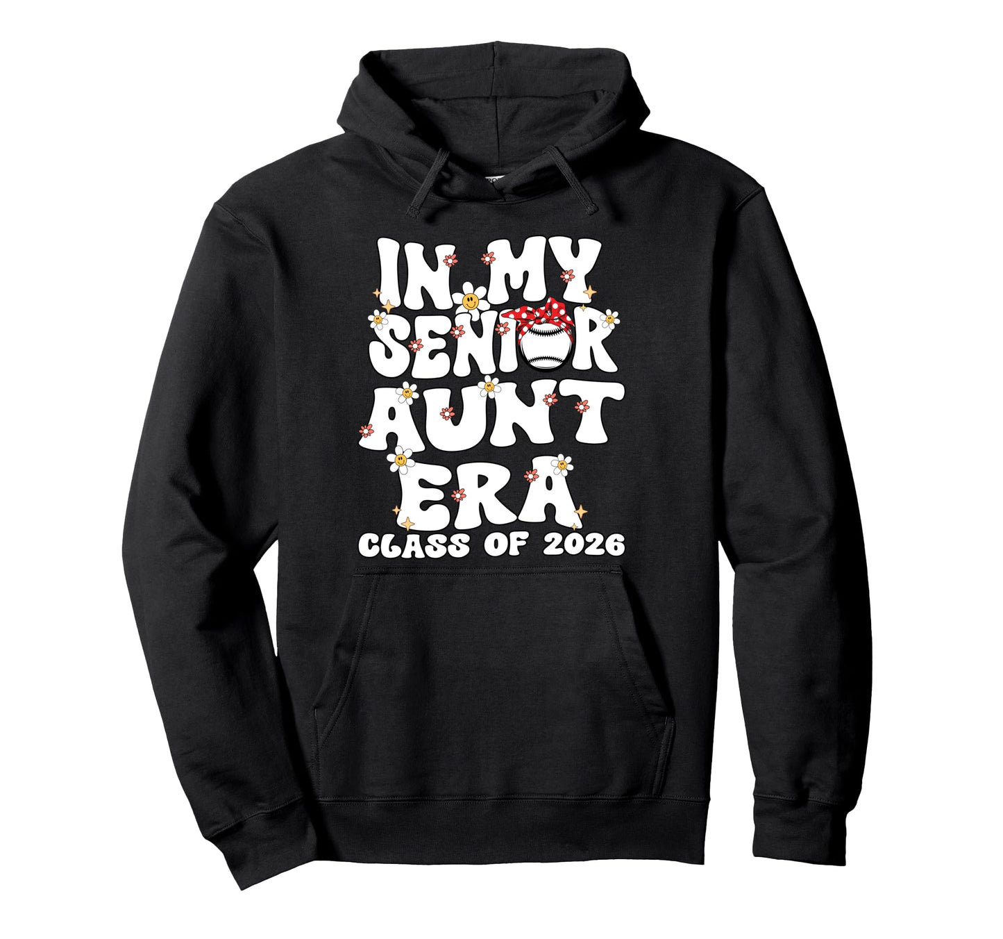 My Senior Aunt Era Groovy Baseball Hoodie - Custom Art Print for Adults - T-Shirt, Sweatshirt, Hoodie