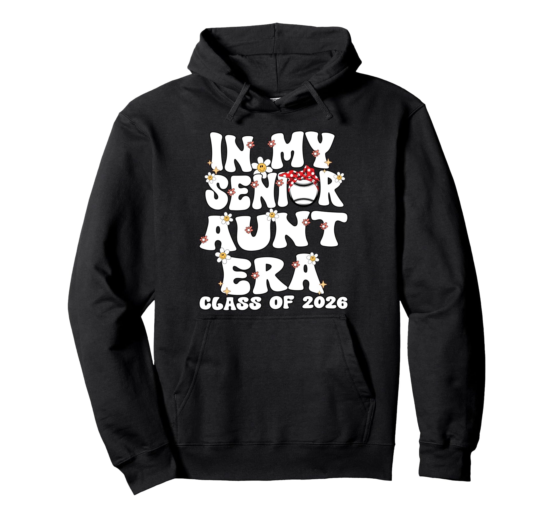 My Senior Aunt Era Groovy Baseball Hoodie - Custom Art Print for Adults - T-Shirt, Sweatshirt, Hoodie