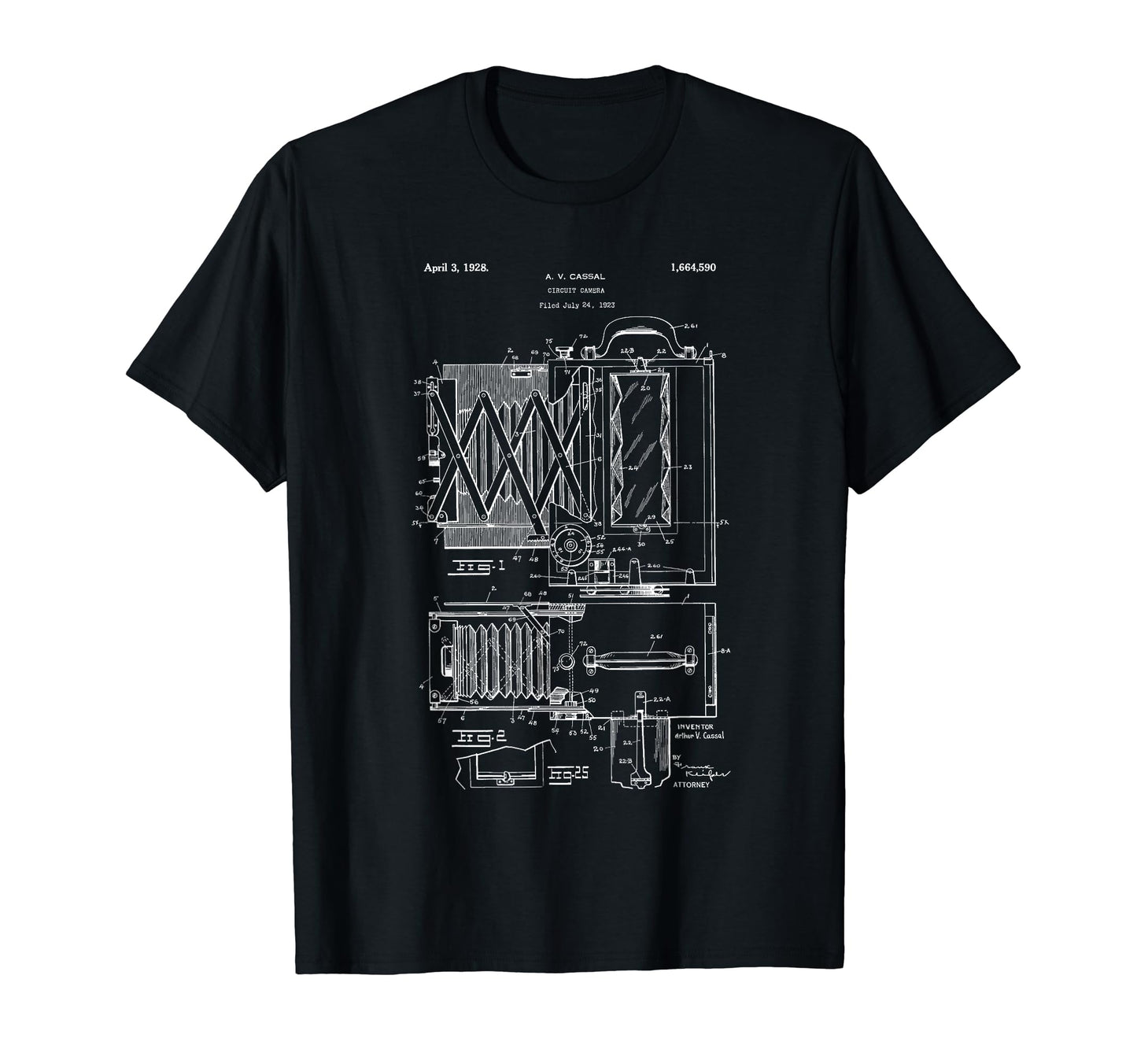 1923 Patent Photography Camera T-Shirt - Graphic Print Unisex - T-Shirt, Sweatshirt, Hoodie