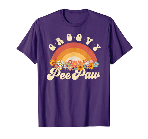 Groovy Peepaw Rainbow Colorful Flowers T-Shirt - Graphic Print Unisex - T-Shirt, Sweatshirt, Hoodie