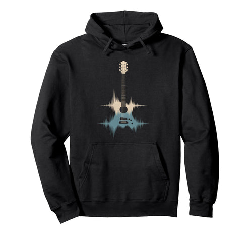 Guitar Sound Wave Musician Acoustic Hoodie - Novelty Apparel Men Women - T-Shirt, Sweatshirt, Hoodie