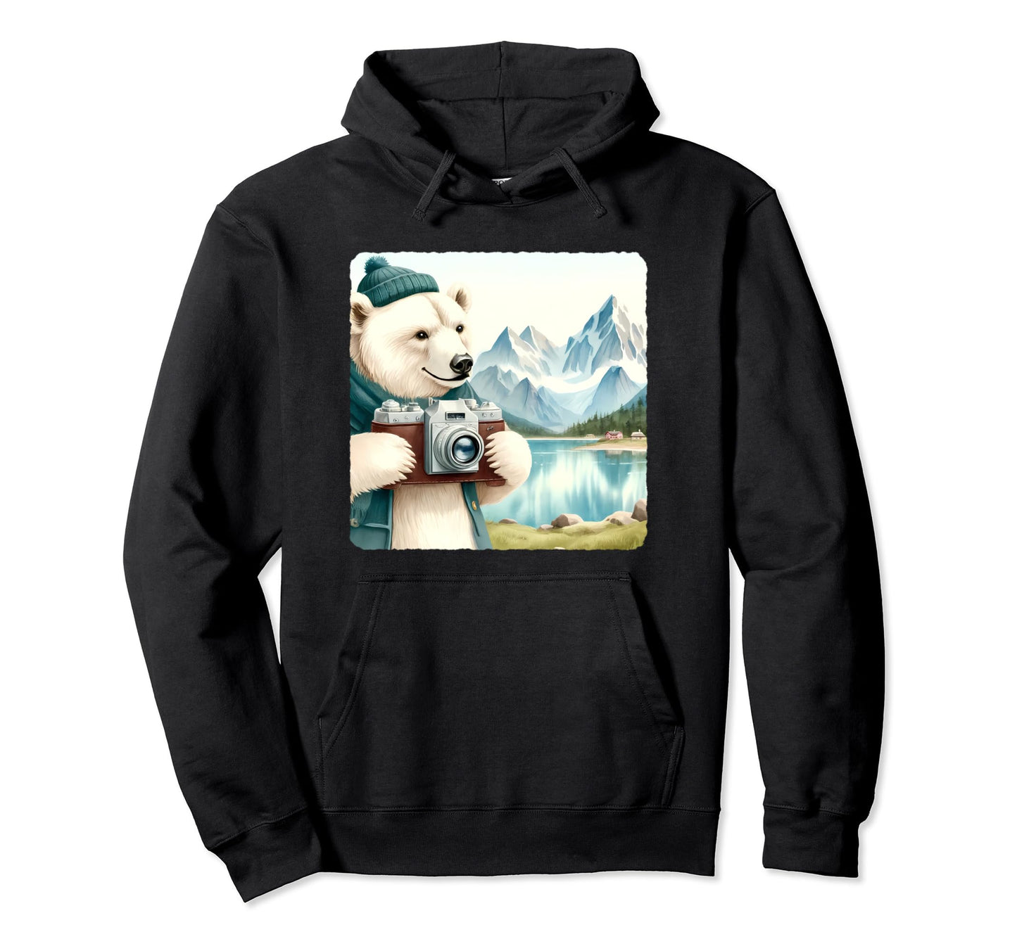 Ice Bear Photographs Mountain Landscape Hoodie - Fun Novelty Design Unisex - T-Shirt, Sweatshirt, Hoodie