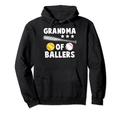 Grandma Baseball Grandma Ballers Hoodie - Casual Everyday Wear for Adults - T-Shirt, Sweatshirt, Hoodie