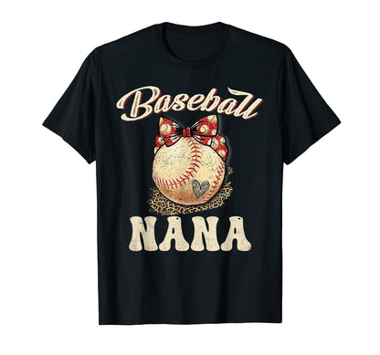 Softball Baseball Nana Leopard T-Shirt - Novelty Apparel for Adults - T-Shirt, Sweatshirt, Hoodie
