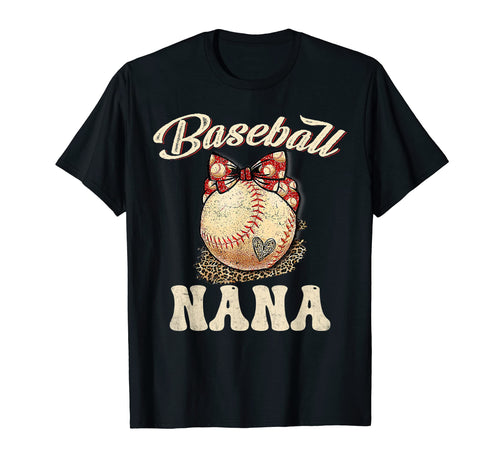 Softball Baseball Nana Leopard T-Shirt - Novelty Apparel for Adults - T-Shirt, Sweatshirt, Hoodie