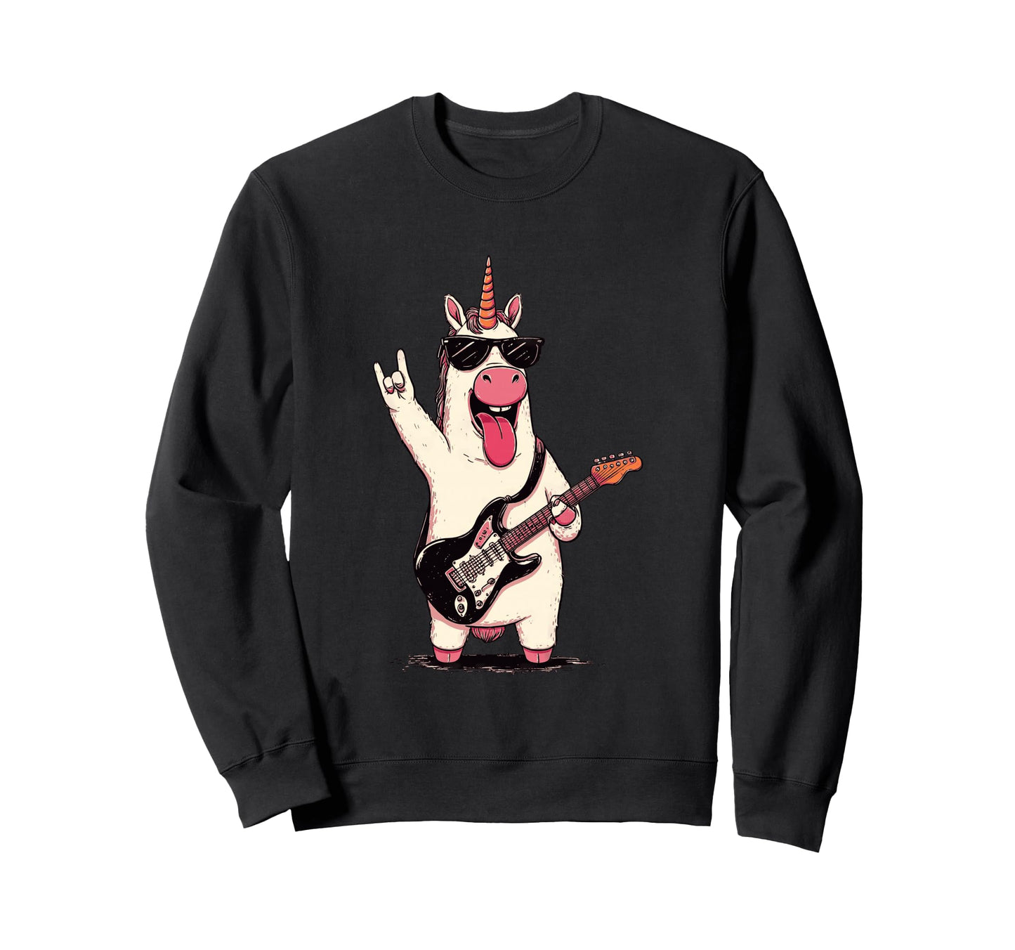 Unicorn Guitar Player Funny Sweatshirt - Casual Everyday Wear for Adults - T-Shirt, Sweatshirt, Hoodie