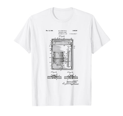 Camera Photographic Patent 1934 T-Shirt - Streetwear Style for Adults - T-Shirt, Sweatshirt, Hoodie