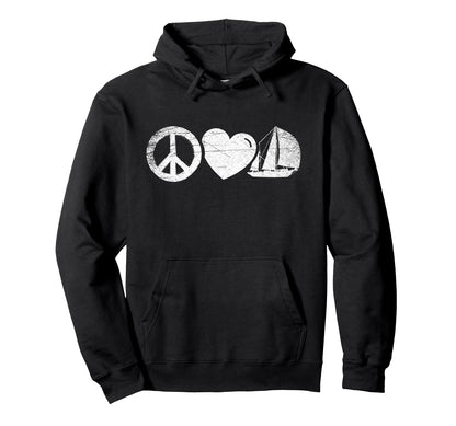 Hippie Nautical Sailor Gift Peace Hoodie - Fun Novelty Design Men Women - T-Shirt, Sweatshirt, Hoodie