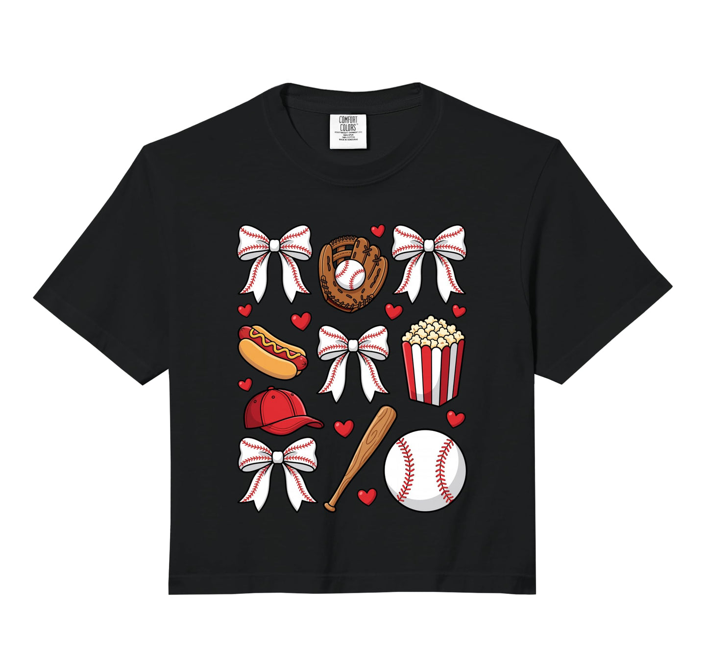 Baseball Coquette Bow Mom Mama T-Shirt - Novelty Apparel for Adults - T-Shirt, Sweatshirt, Hoodie