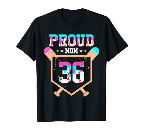Proud Mom Baseball Player Number 36 Ice T-Shirt - Custom Art Print Unisex - T-Shirt, Sweatshirt, Hoodie