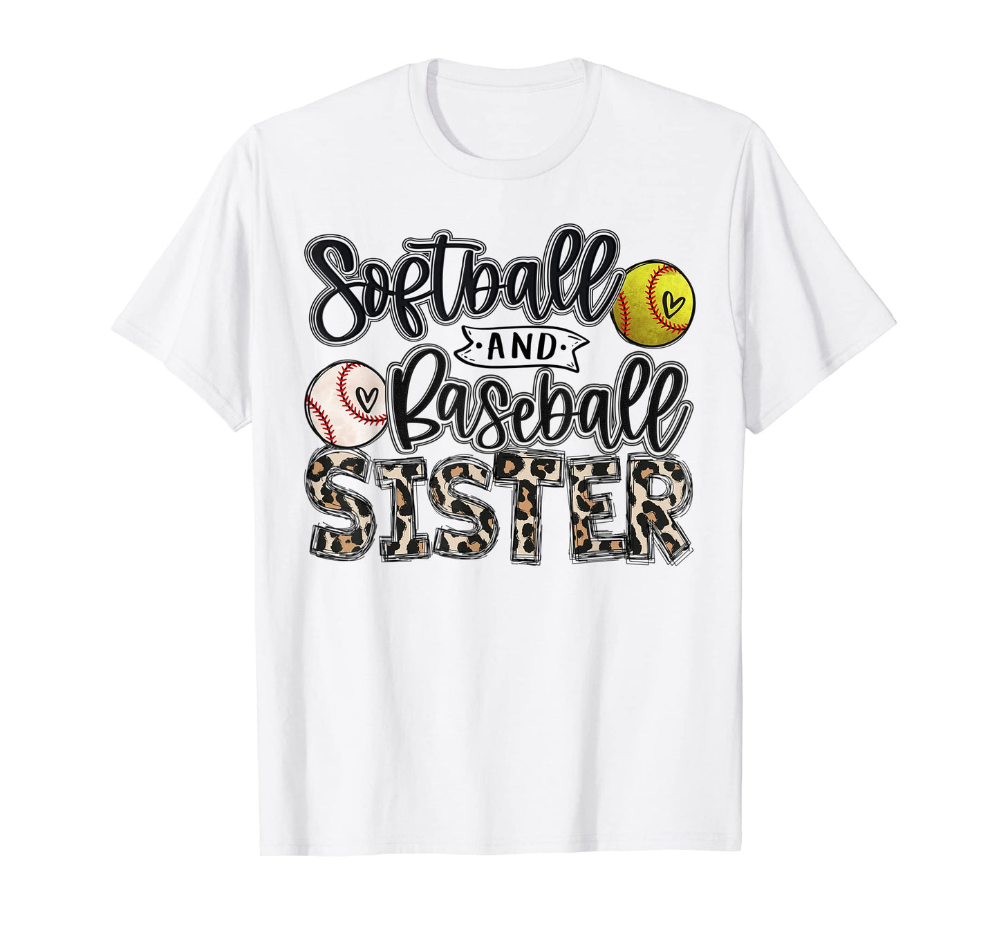 Baseball And Softball Sister Both Nephew T-Shirt - Graphic Print Men Women - T-Shirt, Sweatshirt, Hoodie