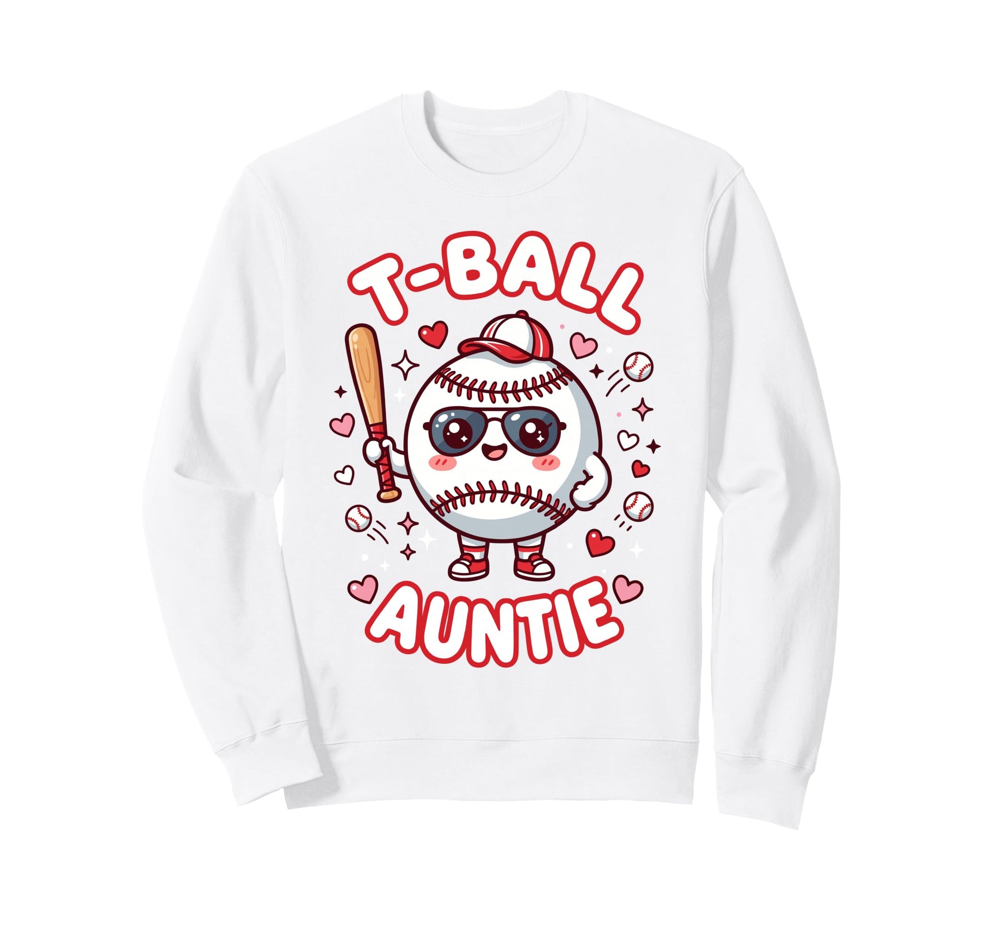 Funny T Ball Auntie Softball Ball T Sweatshirt - Trendy Graphic Men Women - T-Shirt, Sweatshirt, Hoodie