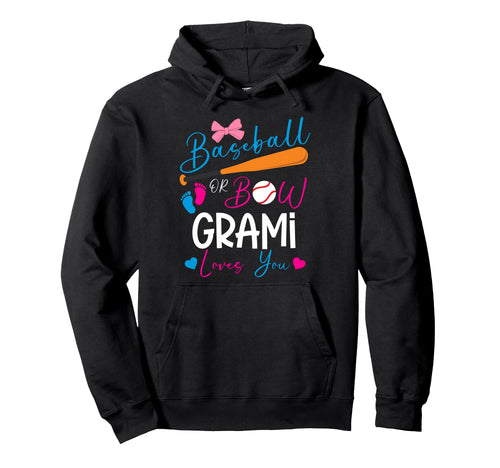 Baseball Or Bow Grami Loves You Hoodie - Novelty Apparel for Adults - T-Shirt, Sweatshirt, Hoodie
