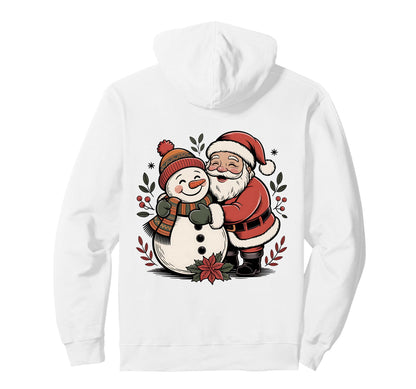 Snowman Santa Winter Boho Floral Hoodie - Aesthetic Graphic Unisex - T-Shirt, Sweatshirt, Hoodie