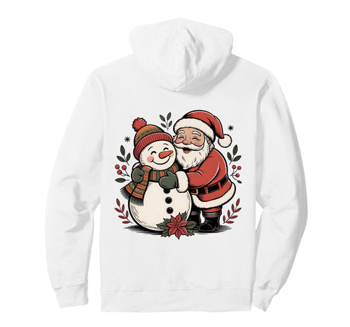 Snowman Santa Winter Boho Floral Hoodie - Aesthetic Graphic Unisex - T-Shirt, Sweatshirt, Hoodie