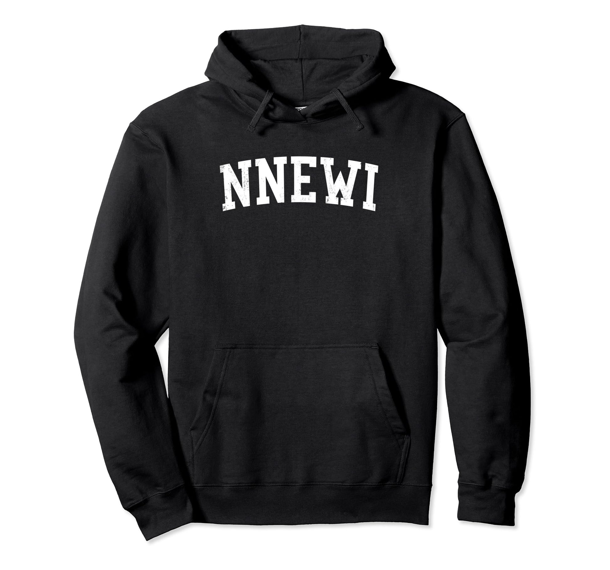 Nnewi Nigeria Distressed White Varsity Hoodie - Aesthetic Graphic Unisex - T-Shirt, Sweatshirt, Hoodie