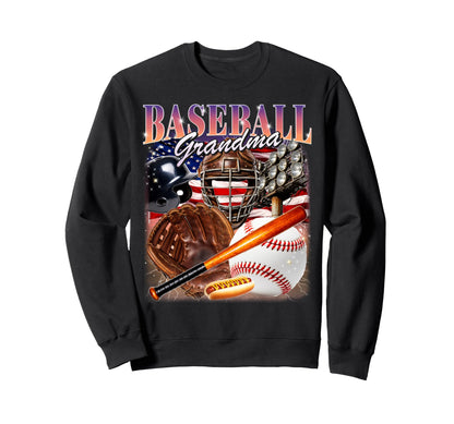 Baseball Grandma Usa Flag 90S Nana Sweatshirt - Custom Art Print Unisex - T-Shirt, Sweatshirt, Hoodie