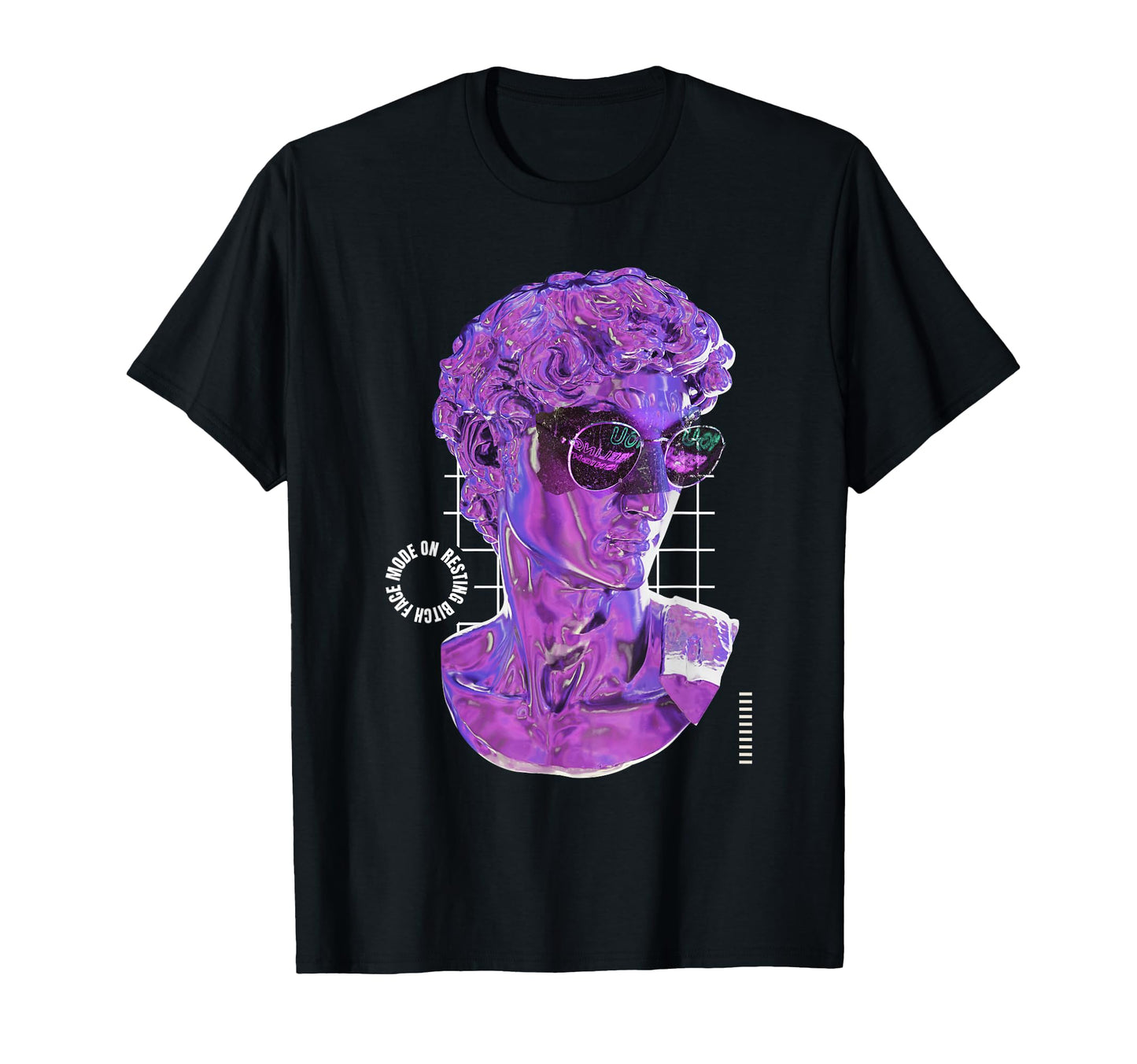 Resting Fierce Face Mode Vaporwave Statue T-Shirt - Unique Graphic Unisex - T-Shirt, Sweatshirt, Hoodie