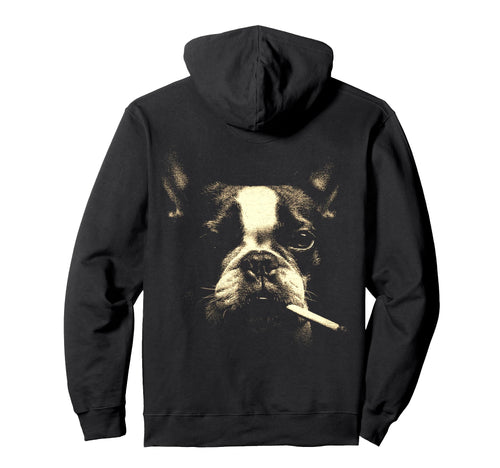 French Bulldog Smoking Cigarette Hoodie - Aesthetic Graphic for Adults - T-Shirt, Sweatshirt, Hoodie