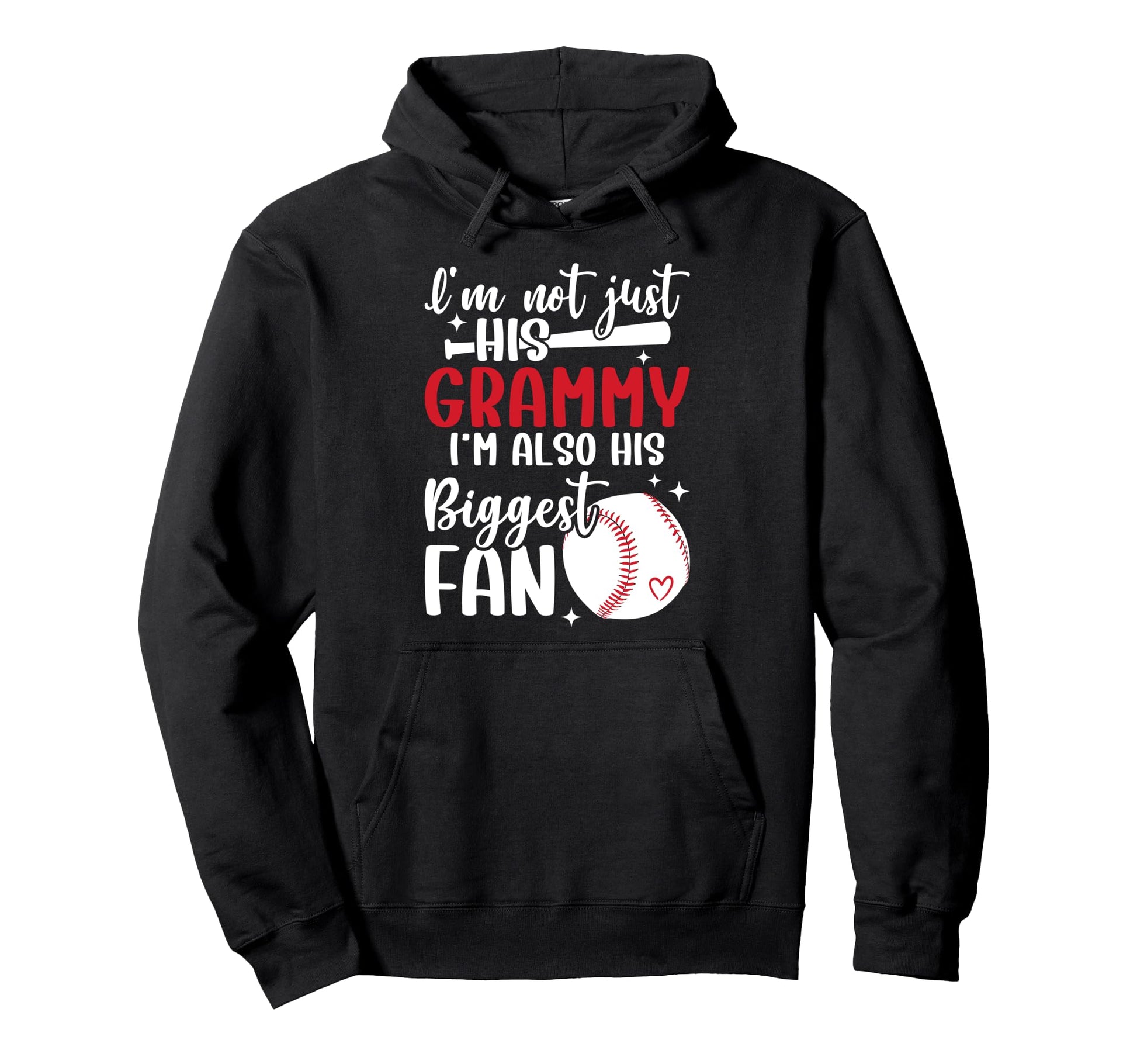 His Biggest Fan Baseball Grammy Baseball Hoodie - Graphic Print for Adults - T-Shirt, Sweatshirt, Hoodie