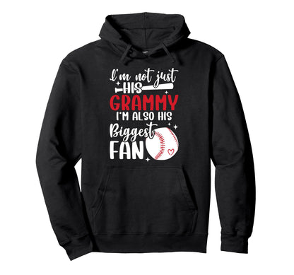 His Biggest Fan Baseball Grammy Baseball Hoodie - Graphic Print for Adults - T-Shirt, Sweatshirt, Hoodie