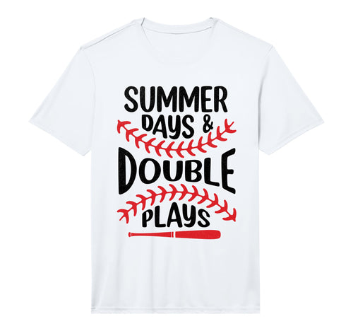 Summer Day And Double Play Mom Dad Baseball T-Shirt - Graphic Print Unisex - T-Shirt, Sweatshirt, Hoodie