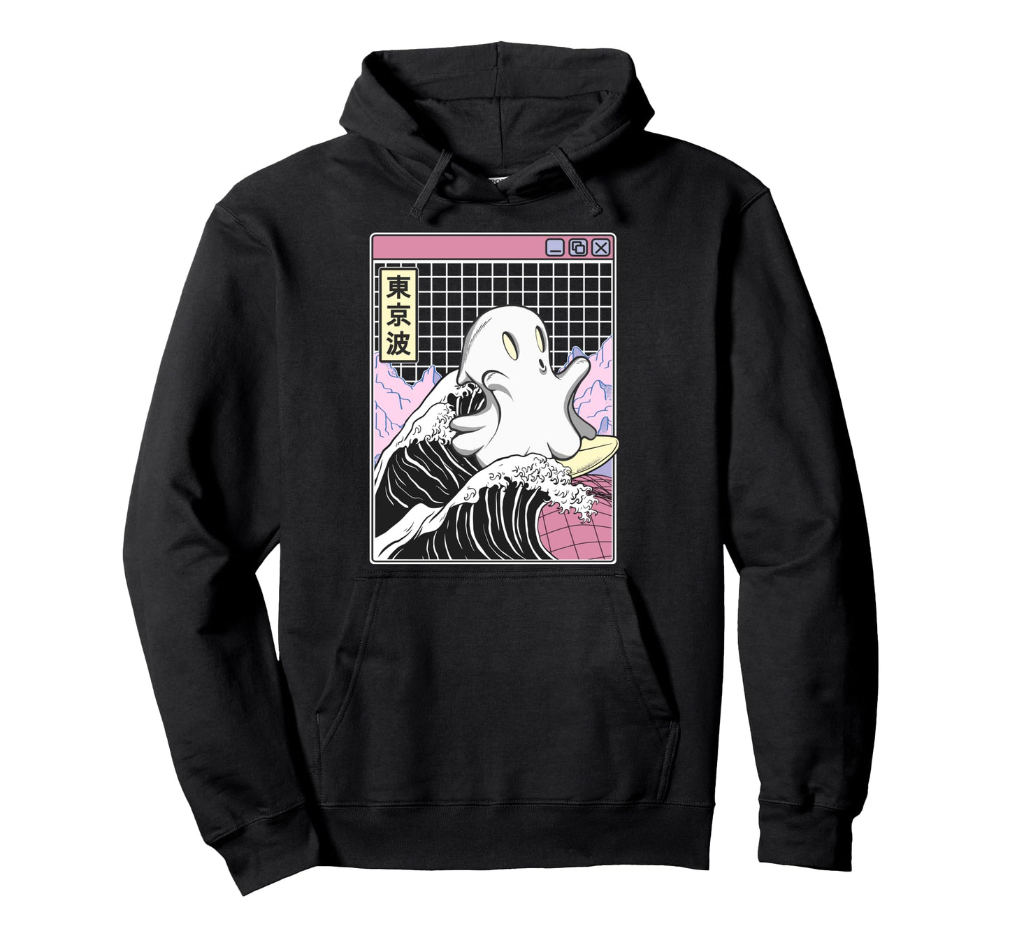 Surfing Ghost Japan Kanagawa Wave Hoodie - Aesthetic Graphic Men Women - T-Shirt, Sweatshirt, Hoodie